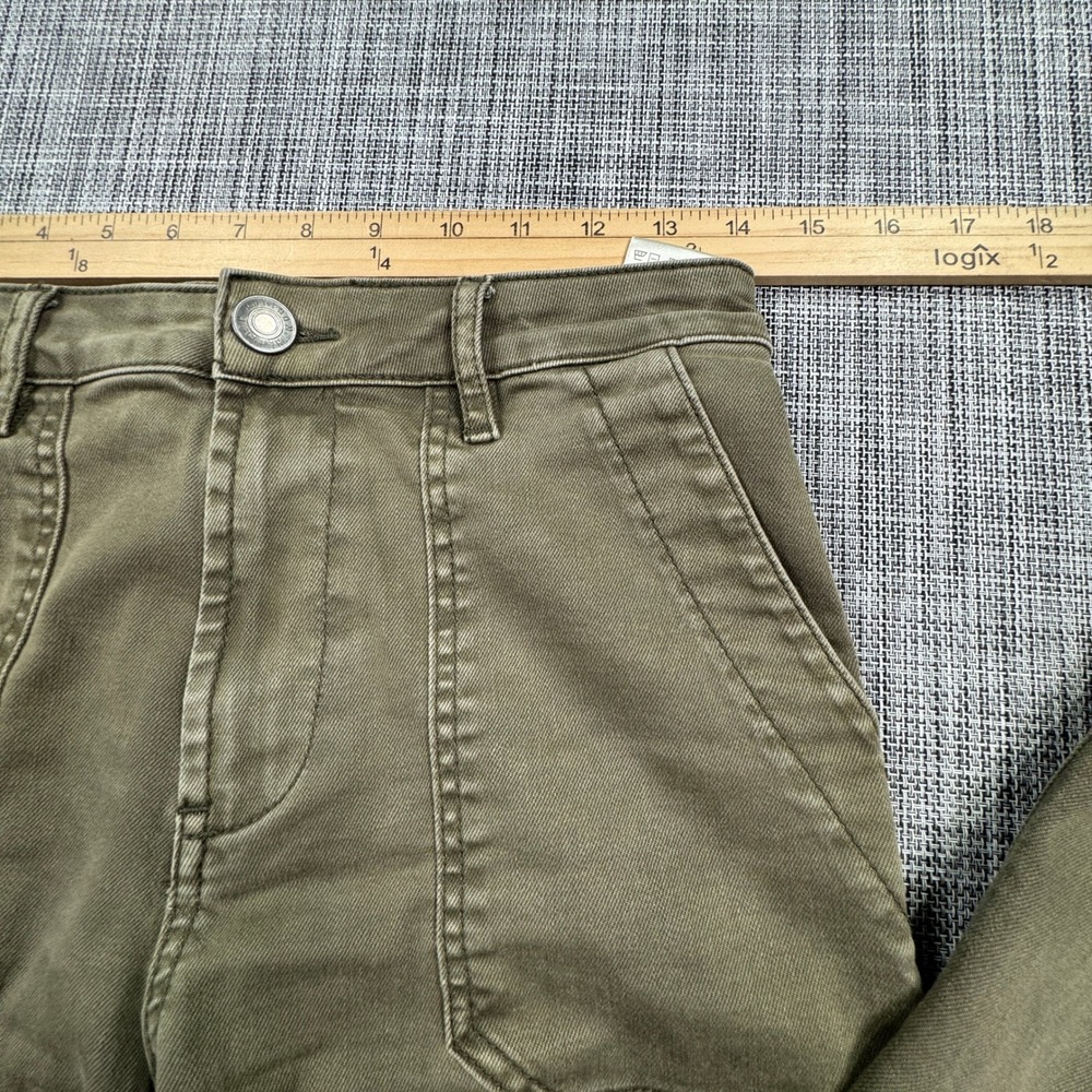 KUT From The Kloth Meg Pants Womens 2 Olive High Rise Wide Leg Carpenter Ankle - Picture 7 of 9